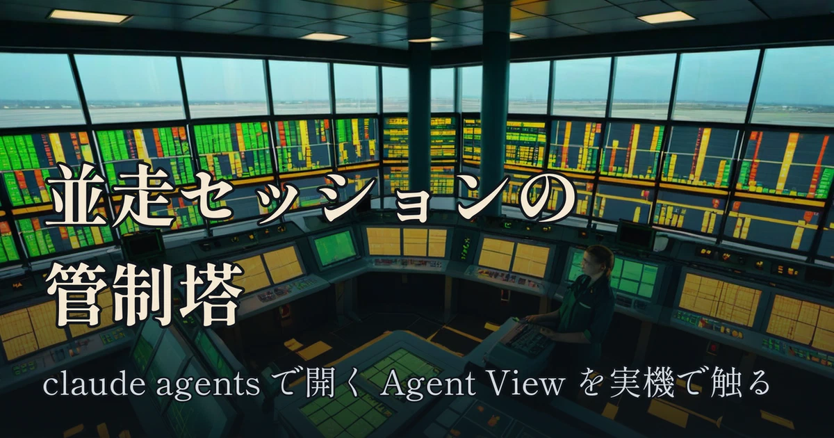 Featured image of post claude agents で開く Agent View：複数セッションを1画面で回す管制塔を実際に触った
