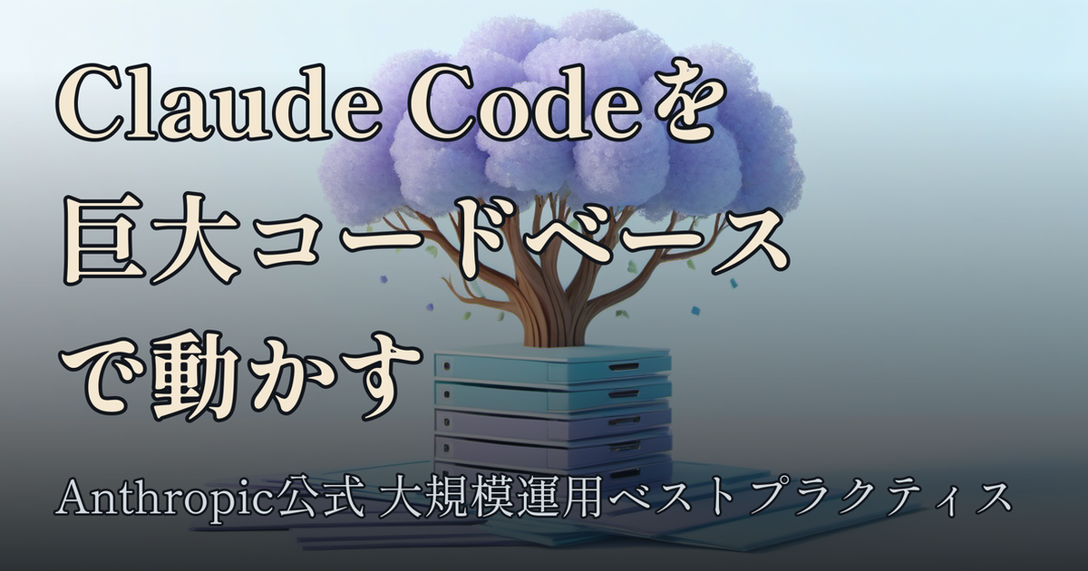 Featured image of post Claude Codeを数百万行のモノレポで動かす — Anthropic公式の大規模運用ベストプラクティス