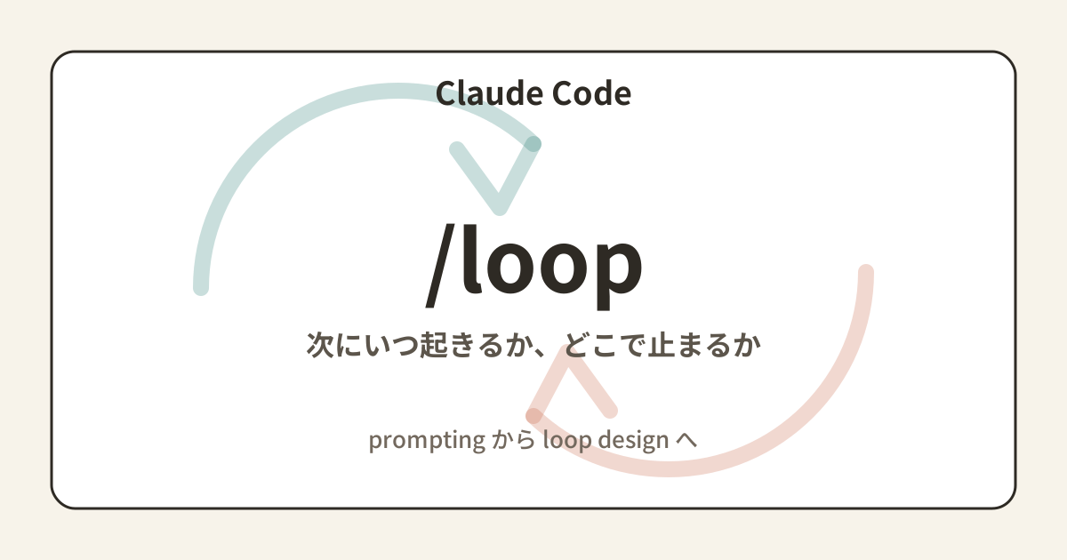 Featured image of post Claude Code の /loop は「雑に回す」より、終わり方を決めて使う