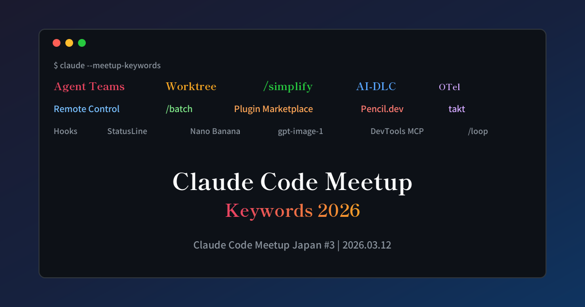 Featured image of post Claude Code ミートアップで飛び交った注目キーワード、全部調べてみた