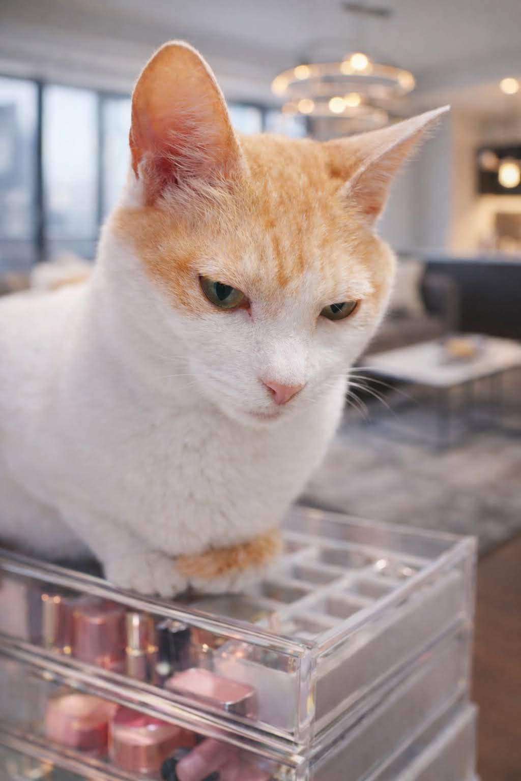 豪邸に佇むチャコっぽい猫（AI生成）