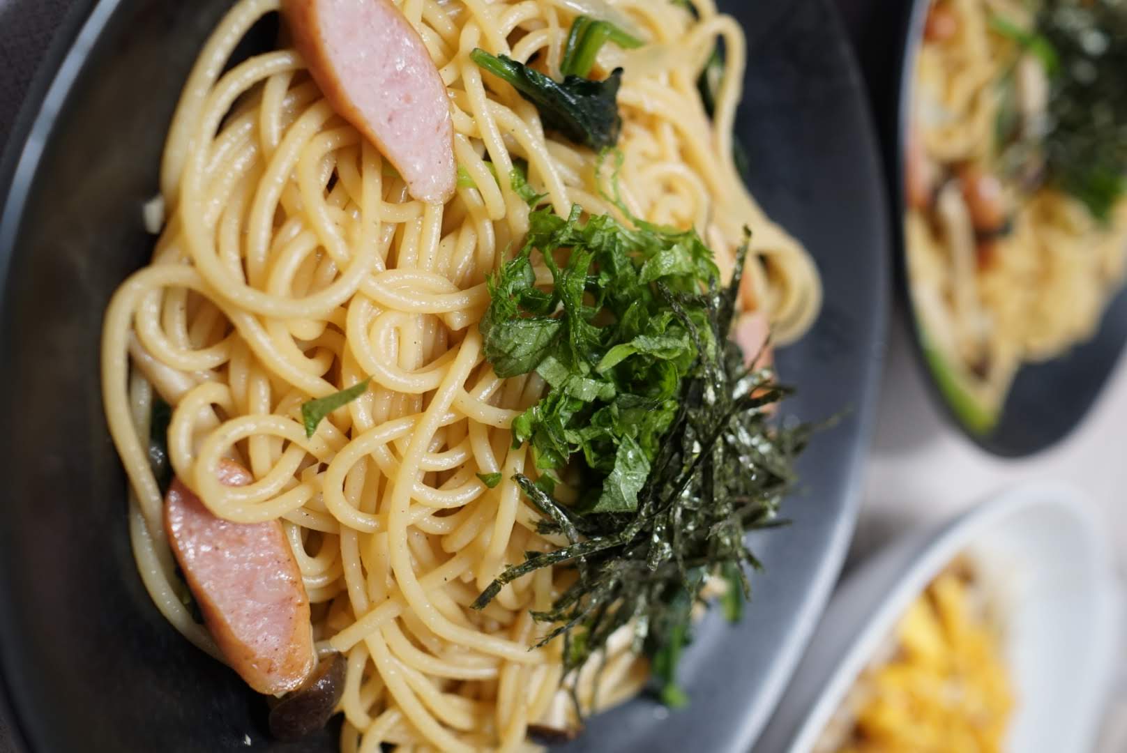 妻お手製の和風パスタ