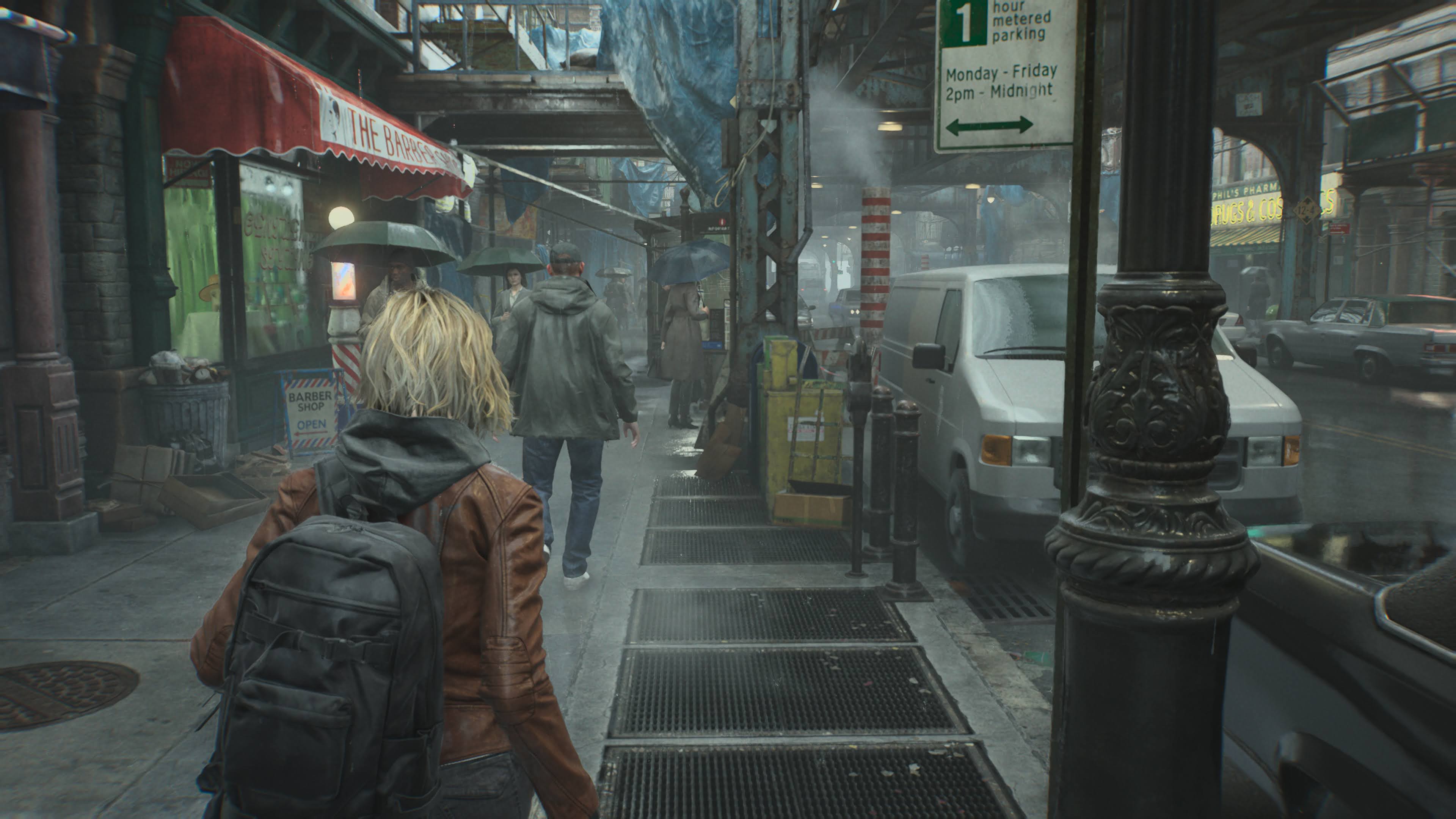 バイオハザード レクイエムの雨の街並み