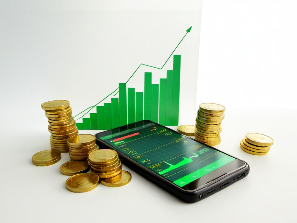 上昇する株チャートと金貨のイメージ