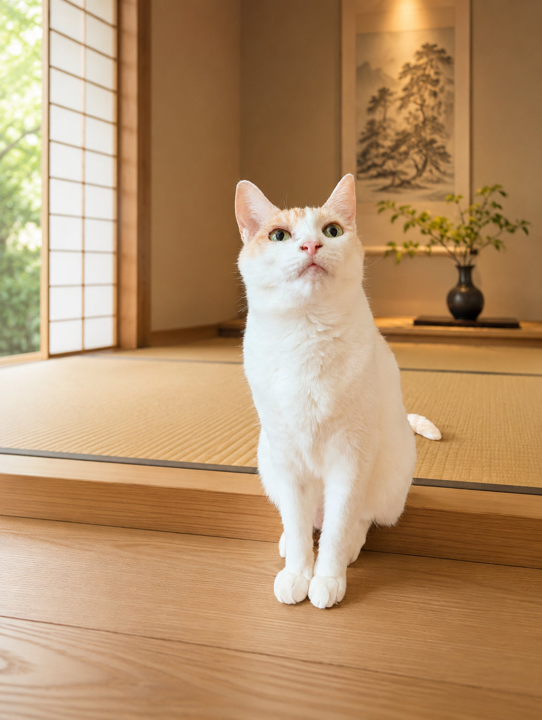 見上げる凛とした表情のチャコ