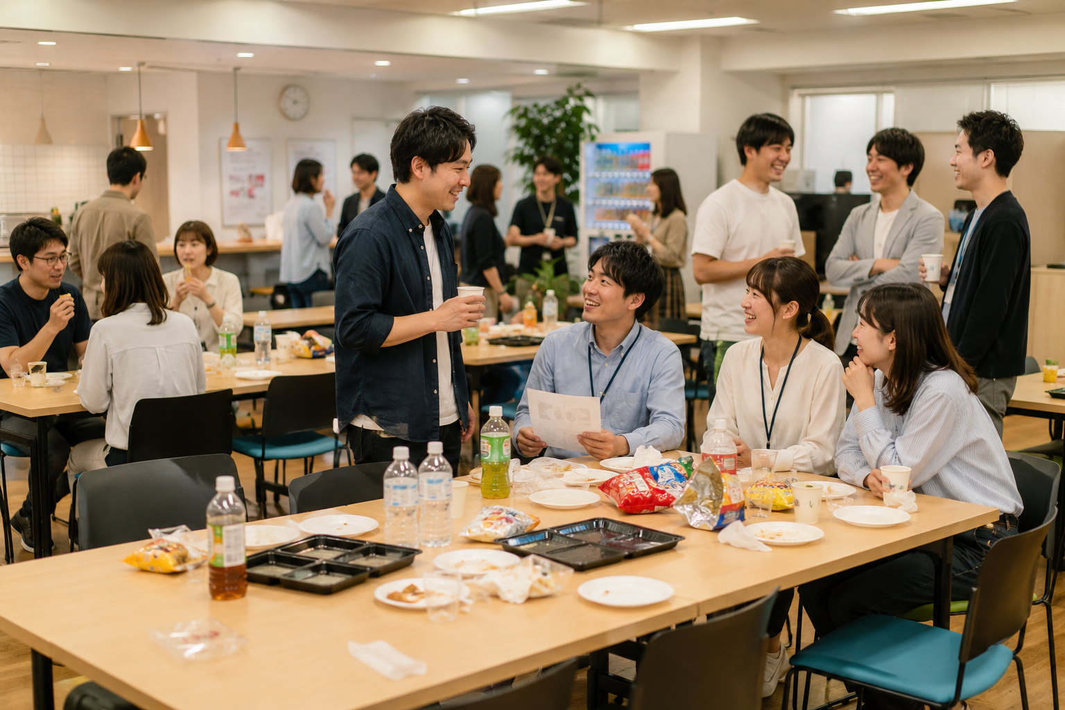 会社の食堂で開いた懇親会