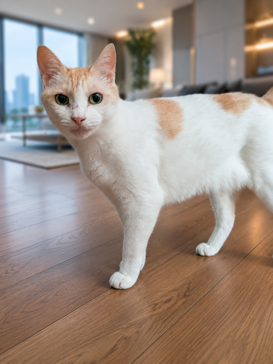 散歩中に振り返るチャコ