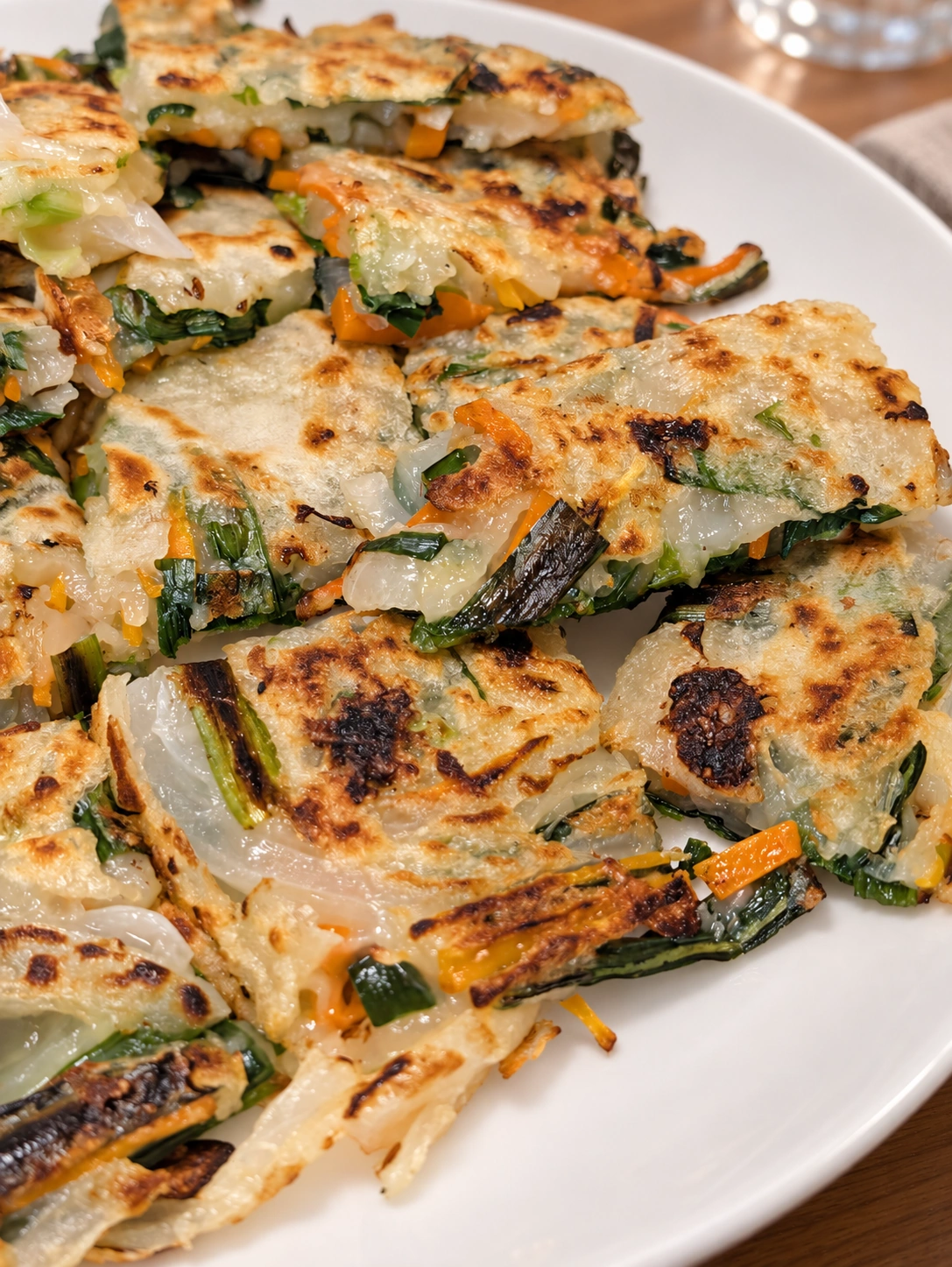 妻が作った、焼き色のついたチヂミ