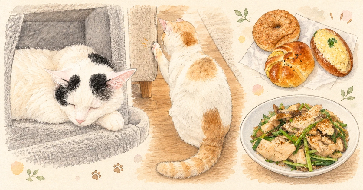 Featured image of post 【10月04日の写真日記】猫たちとパンランチ、使い切った七味缶
