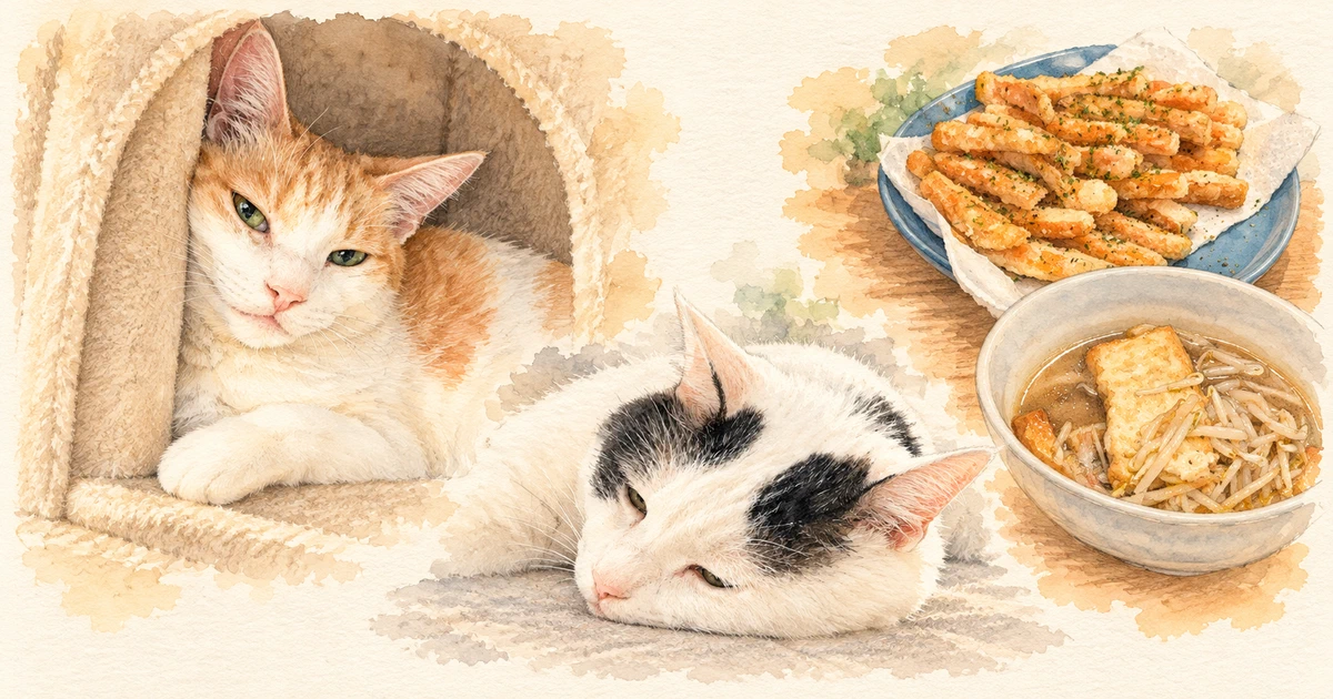 Featured image of post 【10月15日の写真日記】まどろむ猫たちとリュウジごはん、買い逃したGALLERIA