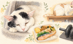 Featured image of post 【10月19日の写真日記】眠すぎるサスケともちミニしゃけ弁当、退職カウントダウン