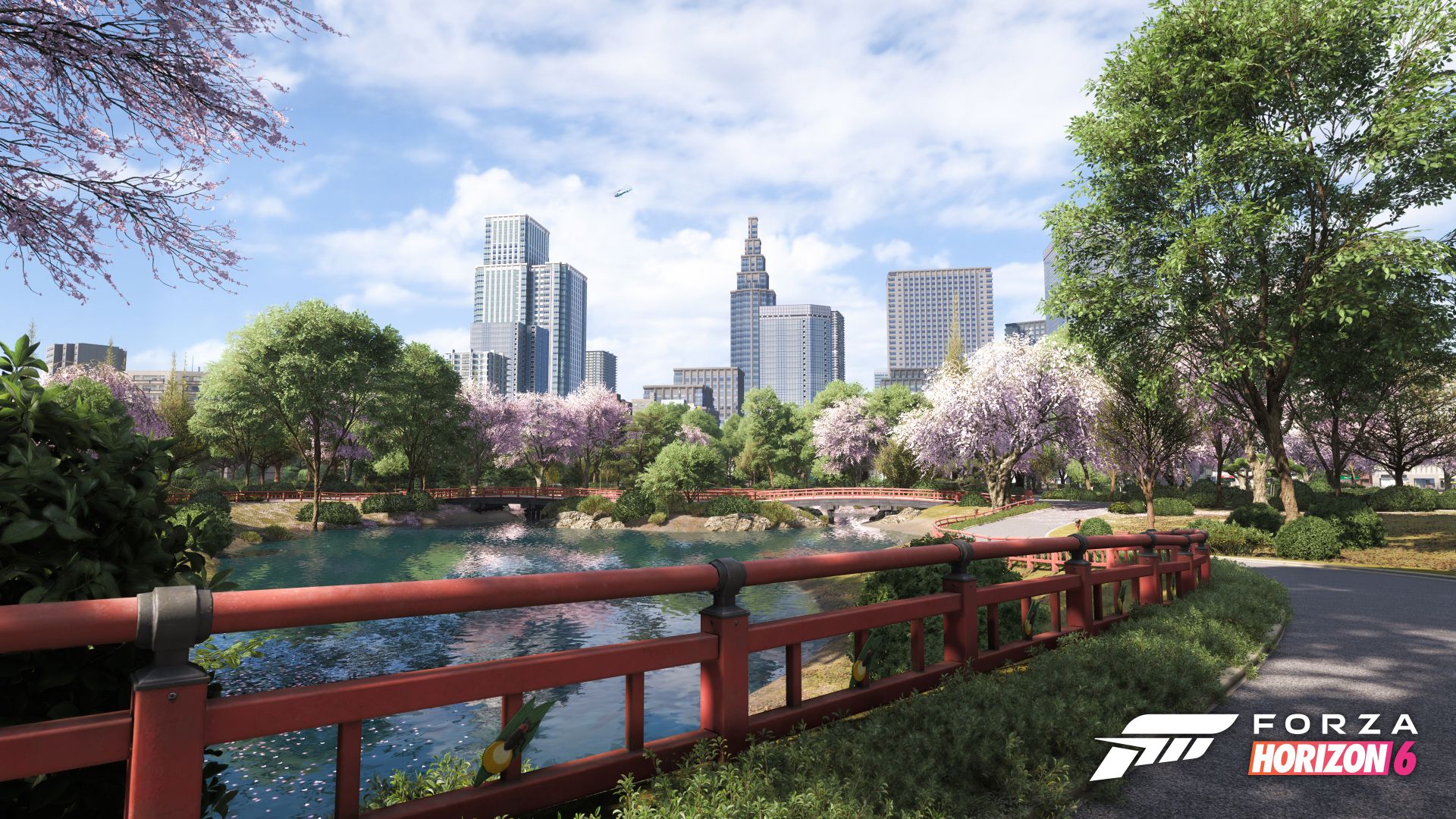 桜と日本庭園、都市が混在するFH6の日本マップ