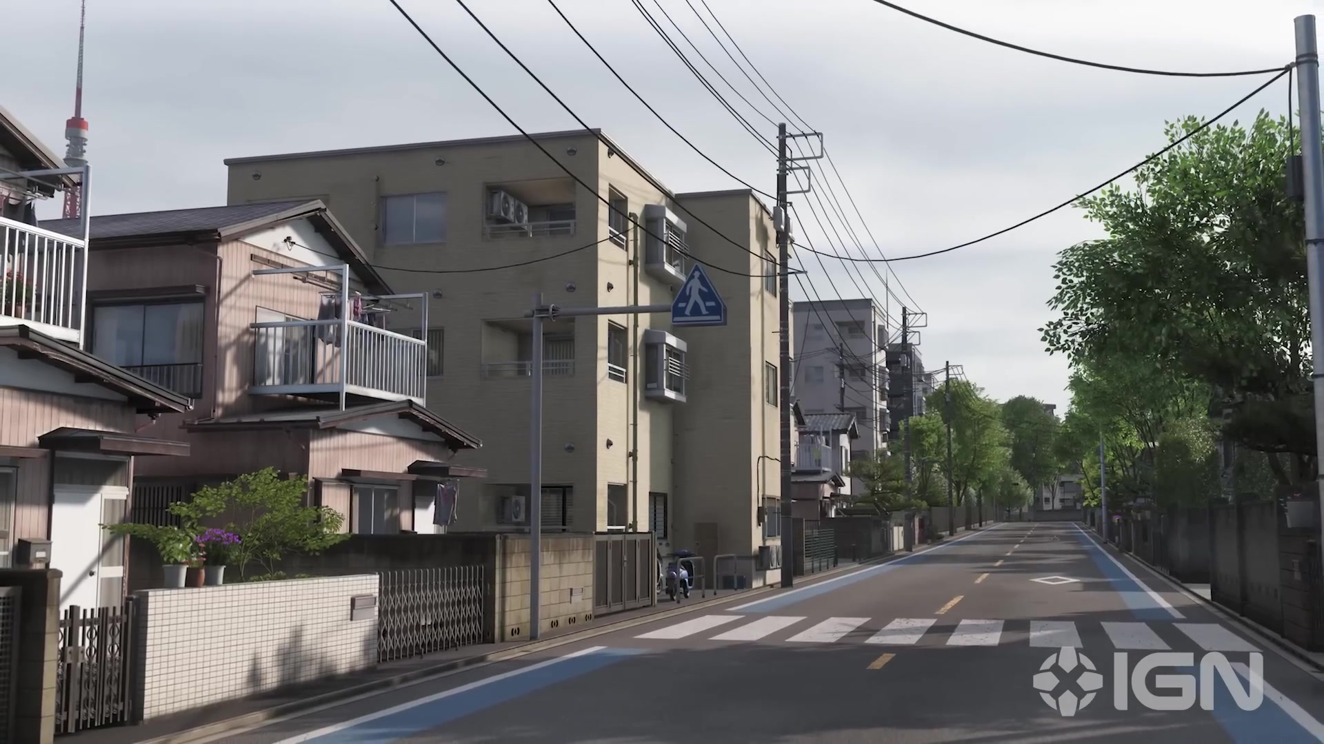 郊外エリア。自転車レーンや路地が広がる住宅街