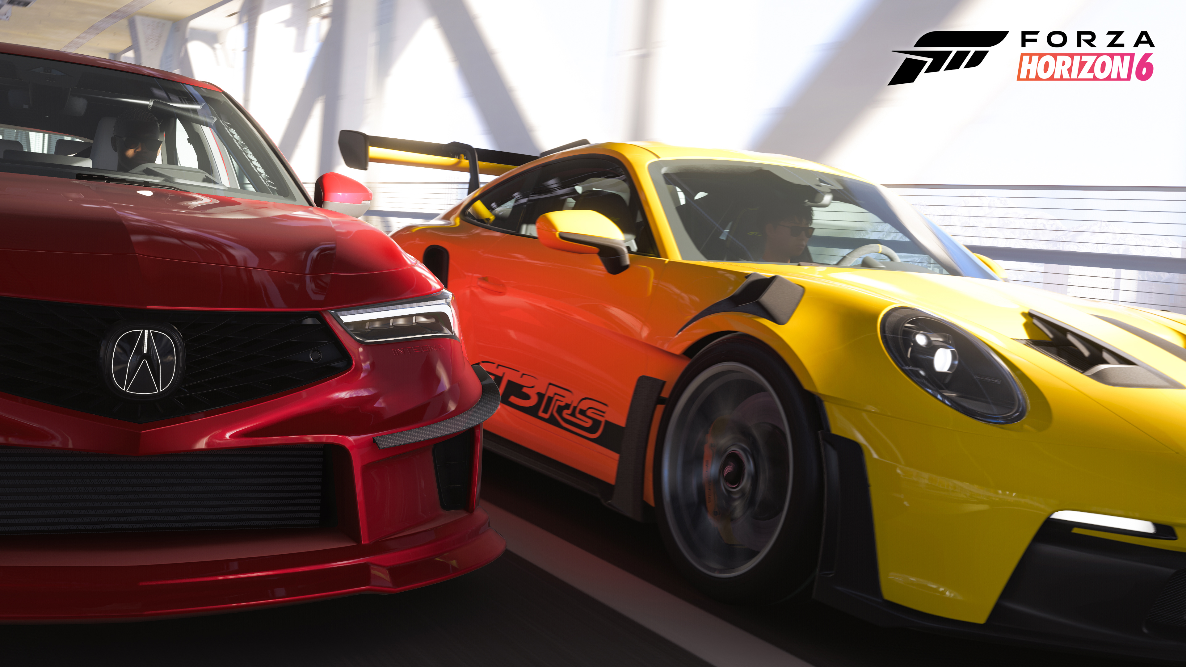 Extreme RT設定で撮影された橋上レースの公式スクリーンショット