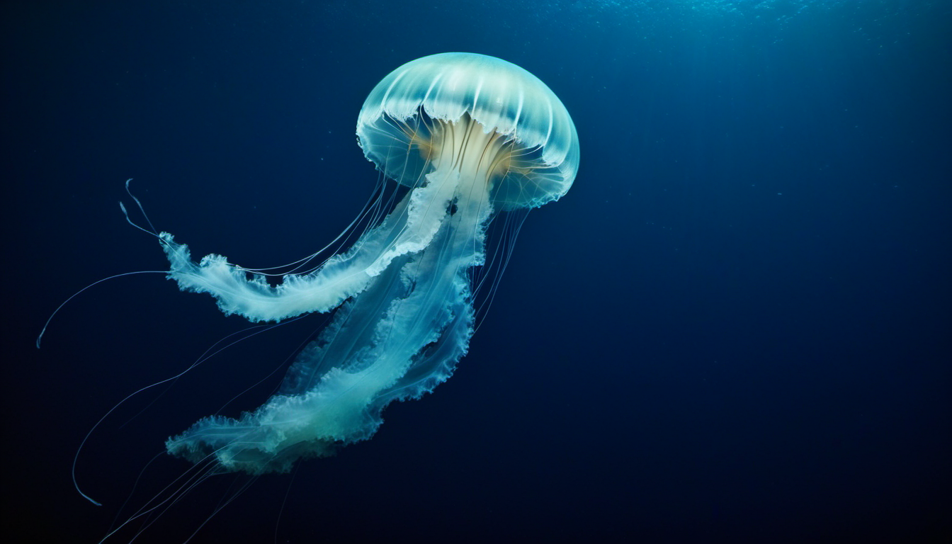 深海を漂うクラゲのサンプル画像