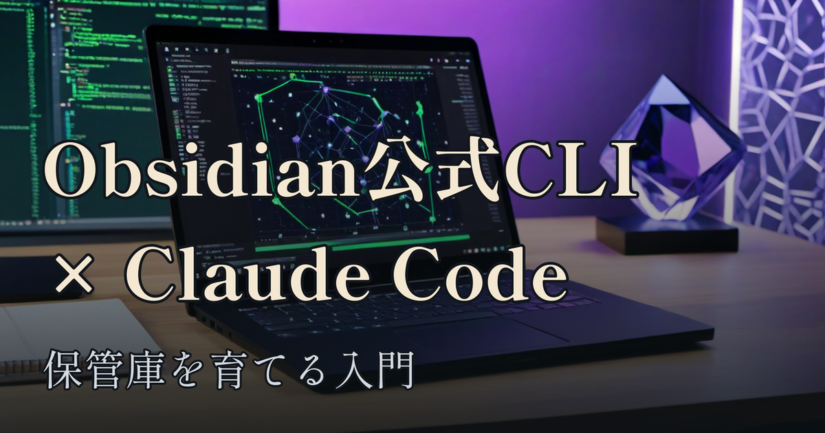 Featured image of post Obsidianを生成AIに任せる入門 — 公式CLIでClaude Codeに保管庫を育てさせる