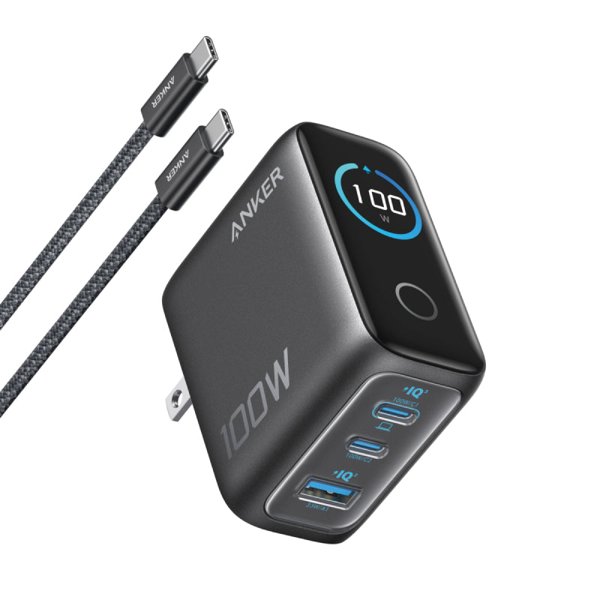 Anker Charger (100W, 3 Ports) with USB-C ケーブル