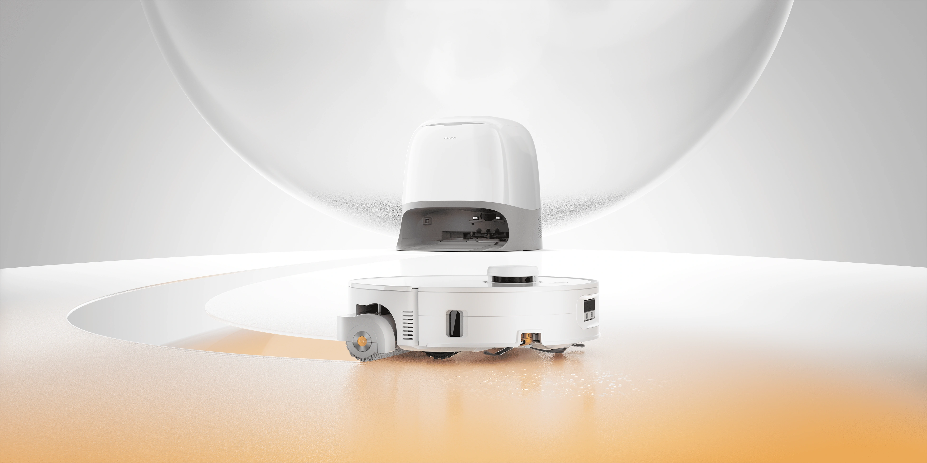 Roborock Qrevo Curv 2 Flowの本体と充電ドック(公式発表画像)