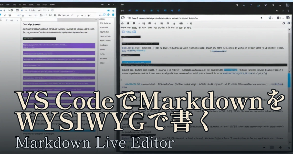 Featured image of post VS CodeでMarkdownをWYSIWYGで書く：Markdown Live Editor